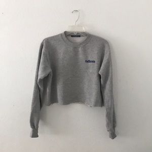 grey brandy melville cropped sweatshirt